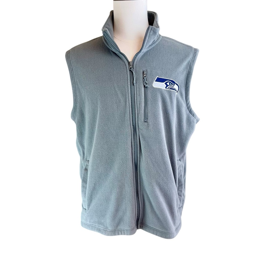 NFL x Darius Rucker Gray‎ Fleece Seattle Seahawks Vest Sz XL Football Fan